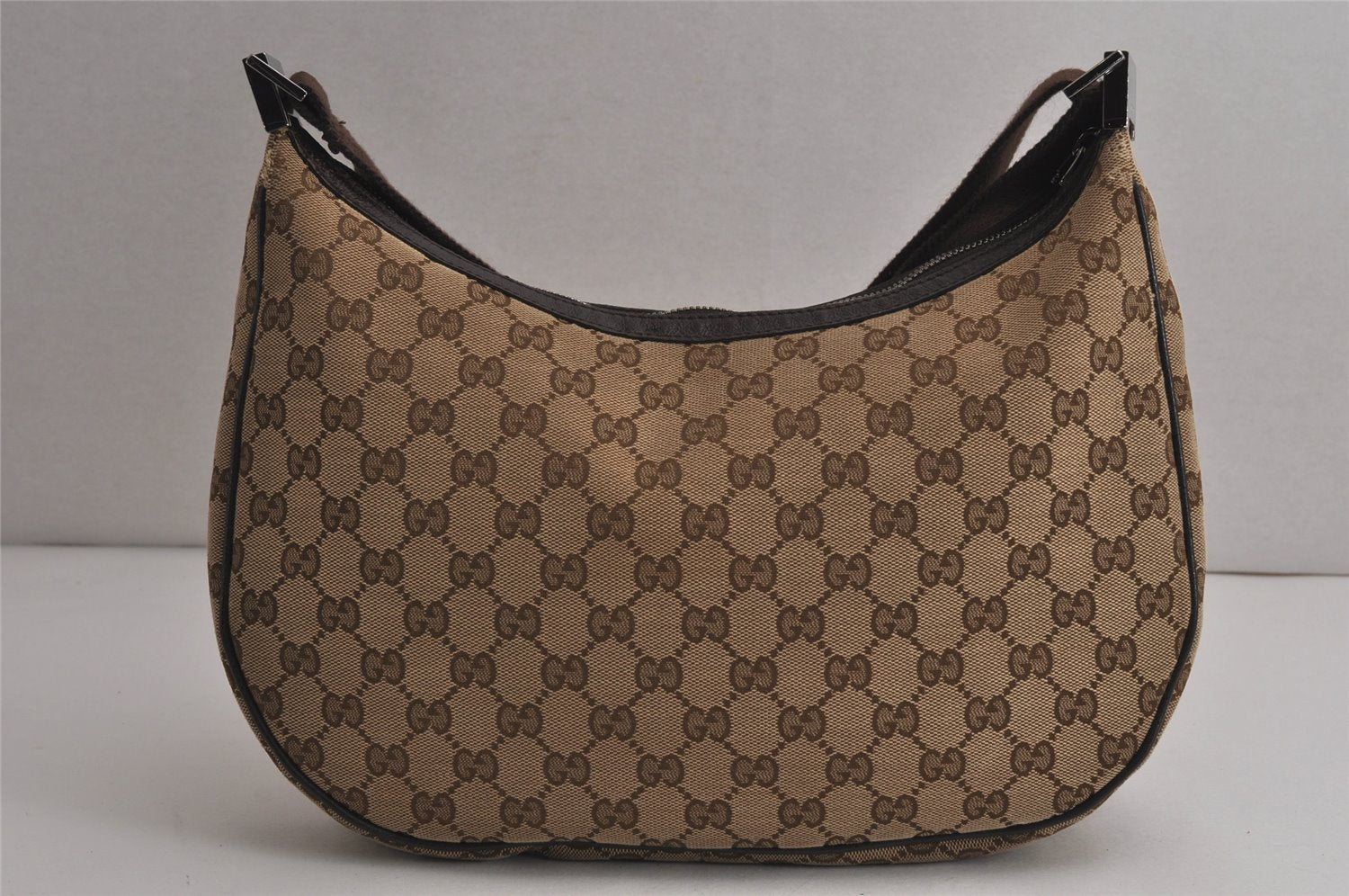 Authentic GUCCI Shoulder Cross Body Bag GG Canvas Leather 122790 Brown 0434K