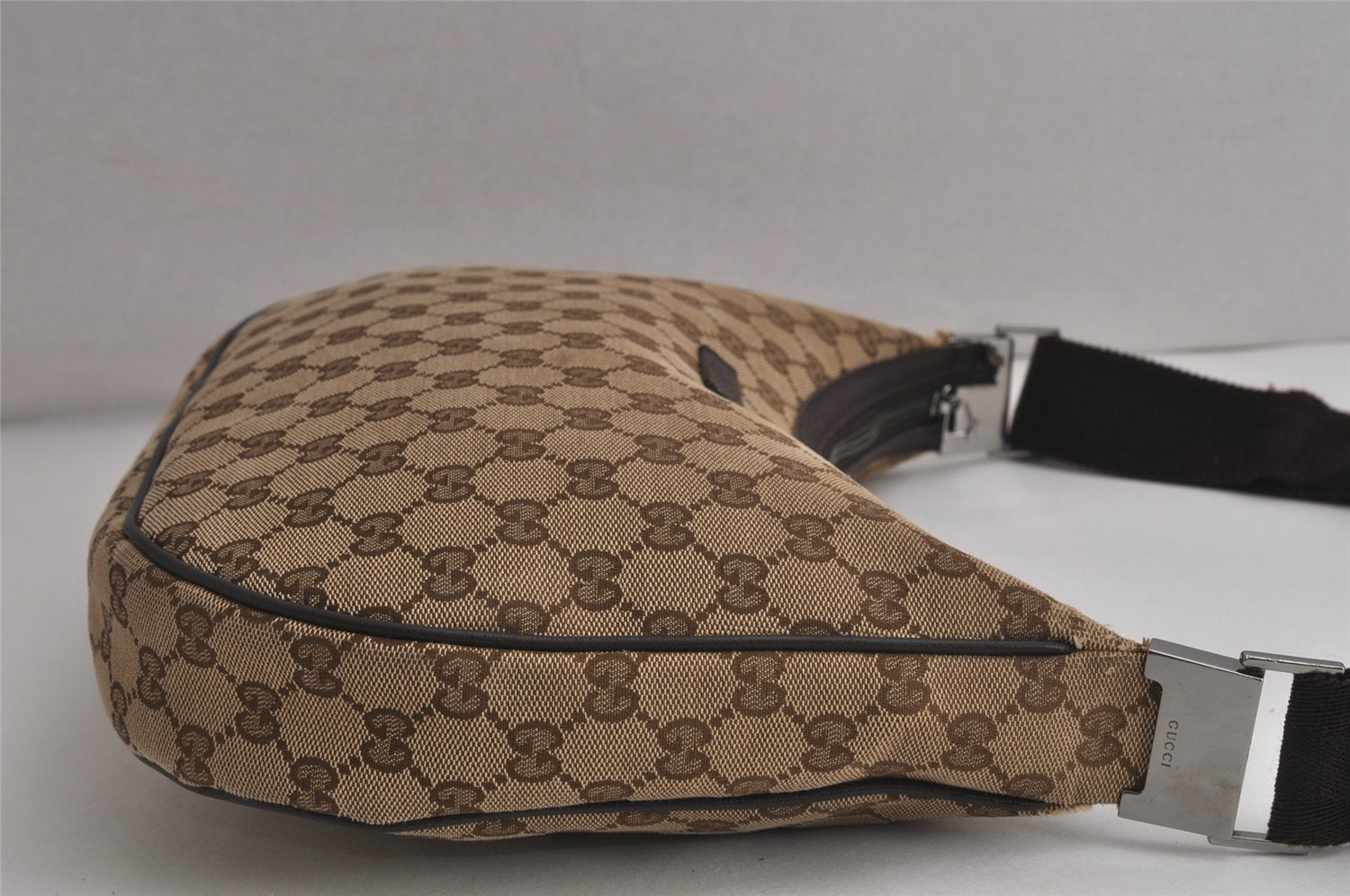 Authentic GUCCI Shoulder Cross Body Bag GG Canvas Leather 122790 Brown 0434K