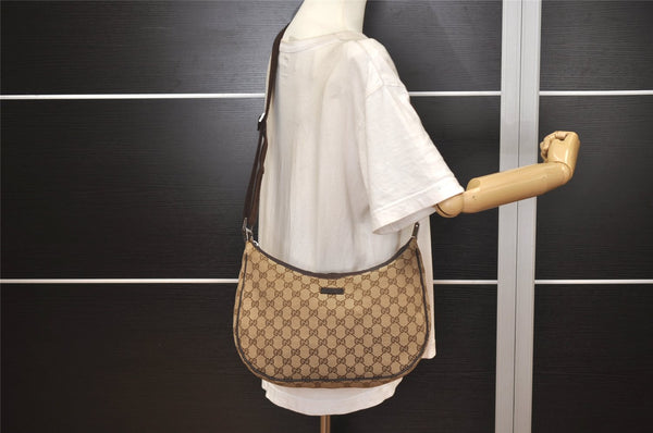 Authentic GUCCI Shoulder Cross Body Bag GG Canvas Leather 122790 Brown 0434K