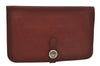 Authentic HERMES Dogon GM Leather Long Wallet Purse Brown 0435J