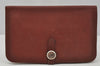 Authentic HERMES Dogon GM Leather Long Wallet Purse Brown 0435J