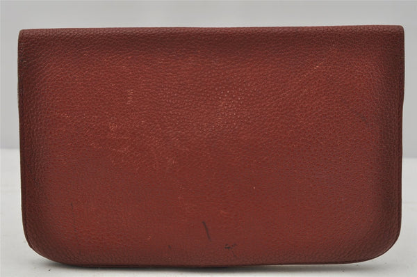 Authentic HERMES Dogon GM Leather Long Wallet Purse Brown 0435J