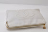 Authentic CHANEL Vintage Caviar Skin Clutch Hand Bag Purse White CC 0436J