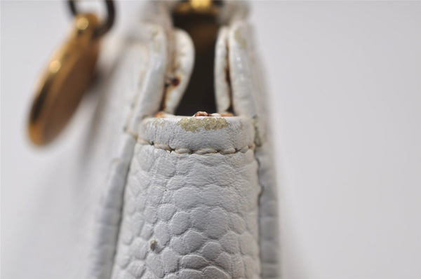 Authentic CHANEL Vintage Caviar Skin Clutch Hand Bag Purse White CC 0436J