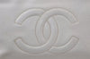 Authentic CHANEL Vintage Caviar Skin Clutch Hand Bag Purse White CC 0436J