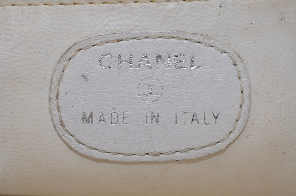 Authentic CHANEL Vintage Caviar Skin Clutch Hand Bag Purse White CC 0436J
