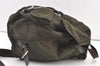 Authentic PRADA Vintage Nylon Tessuto Leather Drawstring Backpack Green 0438K