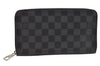 Authentic Louis Vuitton Damier Graphite Zippy Organizer Wallet N63077 LV 0440J