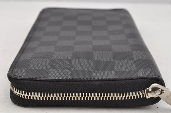 Authentic Louis Vuitton Damier Graphite Zippy Organizer Wallet N63077 LV 0440J