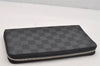 Authentic Louis Vuitton Damier Graphite Zippy Organizer Wallet N63077 LV 0440J