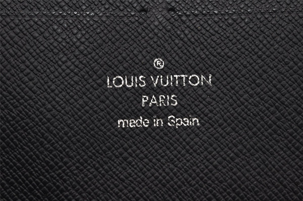 Authentic Louis Vuitton Damier Graphite Zippy Organizer Wallet N63077 LV 0440J