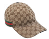 Authentic GUCCI Web Sherry Line Cap GG Canvas Leather Size M 200035 Brown 0441J