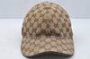 Authentic GUCCI Web Sherry Line Cap GG Canvas Leather Size M 200035 Brown 0441J