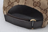 Authentic GUCCI Web Sherry Line Cap GG Canvas Leather Size M 200035 Brown 0441J