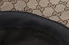 Authentic GUCCI Web Sherry Line Cap GG Canvas Leather Size M 200035 Brown 0441J