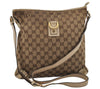 Authentic GUCCI Abbey Shoulder Cross Bag GG Canvas Leather 131326 Brown 0441K