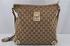 Authentic GUCCI Abbey Shoulder Cross Bag GG Canvas Leather 131326 Brown 0441K