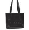 Authentic CHANEL Vintage Enamel Shoulder Hand Bag Purse Black 0442K