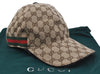 Authentic GUCCI Web Sherry Line Cap GG Canvas Leather Size M 200035 Brown 0444J