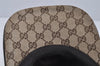 Authentic GUCCI Web Sherry Line Cap GG Canvas Leather Size M 200035 Brown 0444J