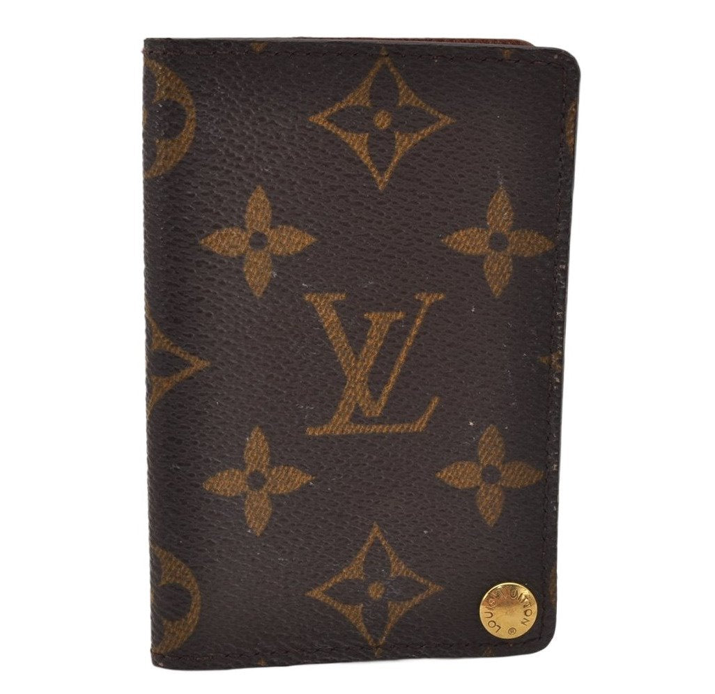 Auth Louis Vuitton Monogram Porte Cartes Credit Pression M60937 Card Case 0444K