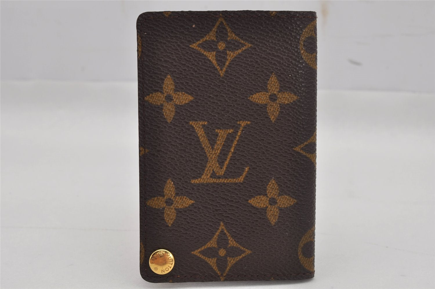 Auth Louis Vuitton Monogram Porte Cartes Credit Pression M60937 Card Case 0444K