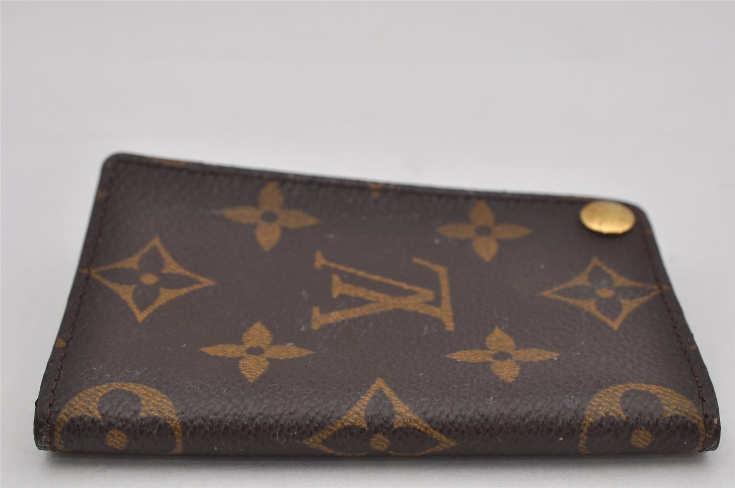 Auth Louis Vuitton Monogram Porte Cartes Credit Pression M60937 Card Case 0444K