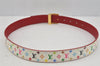 Auth Louis Vuitton Monogram Multicolor Ceinture LV Cut 80cm 31.5" Belt 0445J