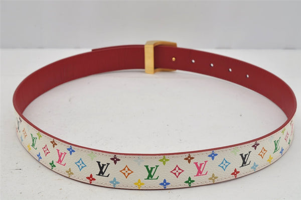 Auth Louis Vuitton Monogram Multicolor Ceinture LV Cut 80cm 31.5" Belt 0445J