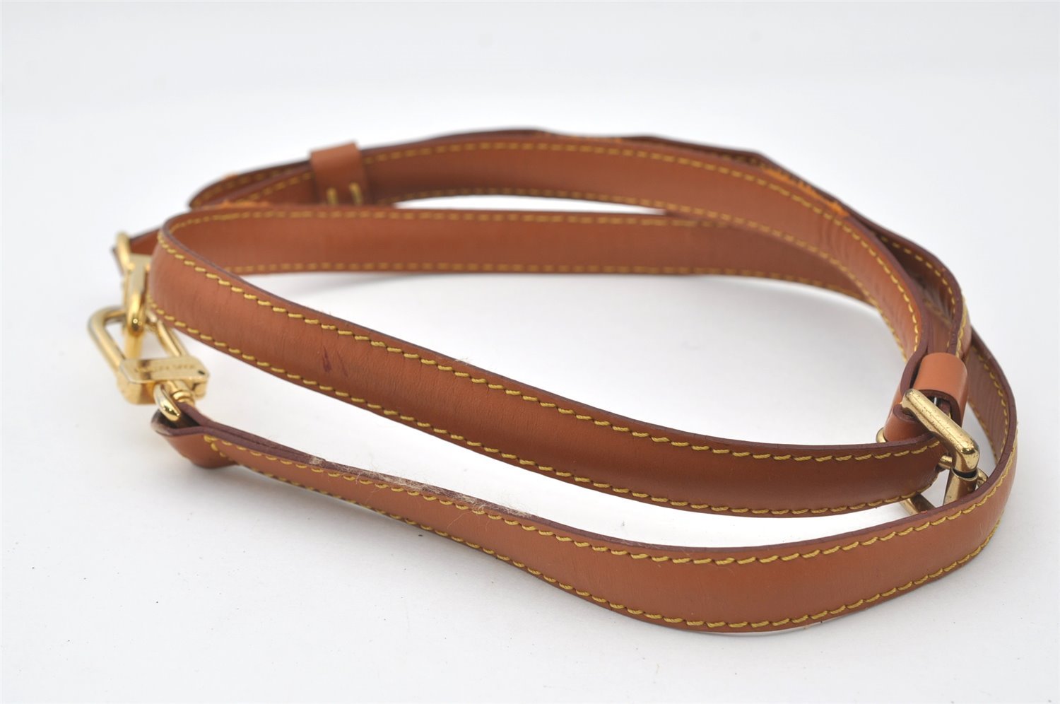 Authentic Louis Vuitton Leather Shoulder Strap Beige 40-46.9