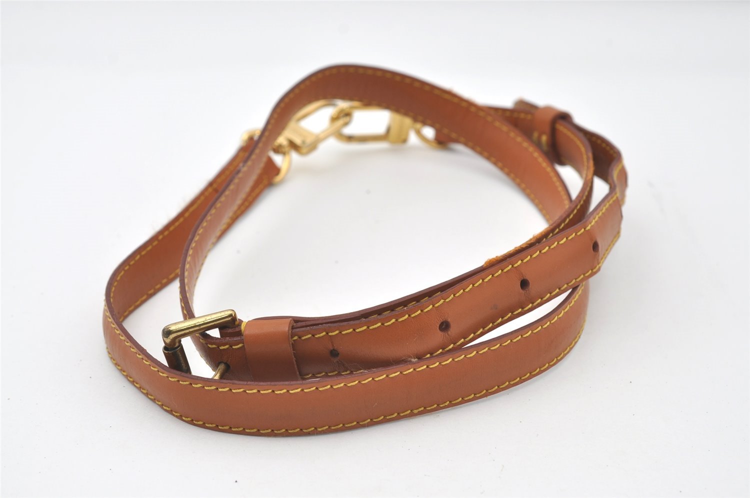 Authentic Louis Vuitton Leather Shoulder Strap Beige 40-46.9