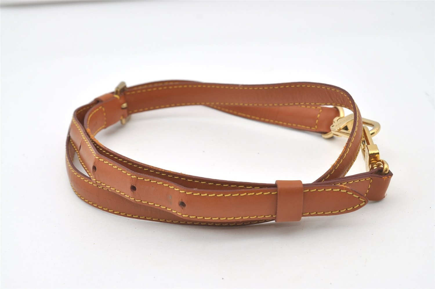 Authentic Louis Vuitton Leather Shoulder Strap Beige 40-46.9