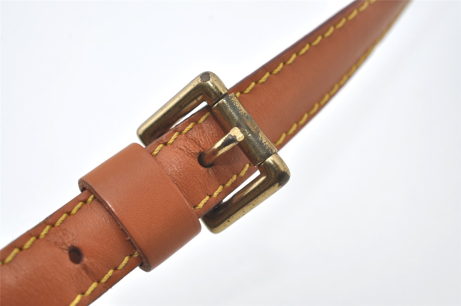 Authentic Louis Vuitton Leather Shoulder Strap Beige 40-46.9