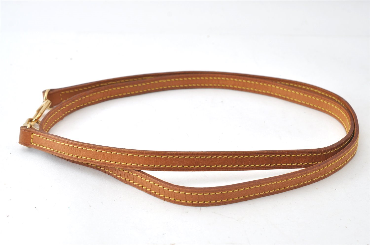 Authentic Louis Vuitton Leather Shoulder Strap Beige 46.7