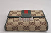 Authentic GUCCI Web Sherry Line Wallet GG Canvas Leather 146195 Brown 0448K