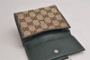 Authentic GUCCI Web Sherry Line Wallet GG Canvas Leather 146195 Brown 0448K