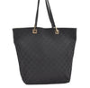 Authentic GUCCI Vintage Shoulder Tote Bag GG Canvas Leather 0021098 Black 0449K