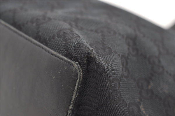 Authentic GUCCI Vintage Shoulder Tote Bag GG Canvas Leather 0021098 Black 0449K