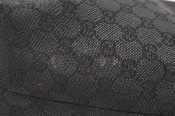 Authentic GUCCI Vintage Shoulder Tote Bag GG Canvas Leather 0021098 Black 0449K