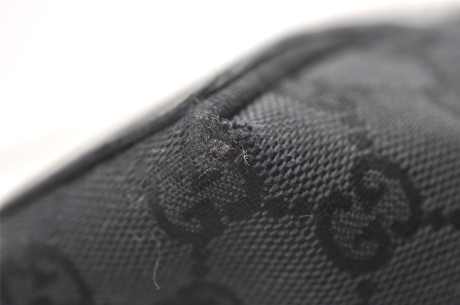 Authentic GUCCI Vintage Shoulder Tote Bag GG Canvas Leather 0021098 Black 0449K