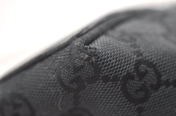 Authentic GUCCI Vintage Shoulder Tote Bag GG Canvas Leather 0021098 Black 0449K