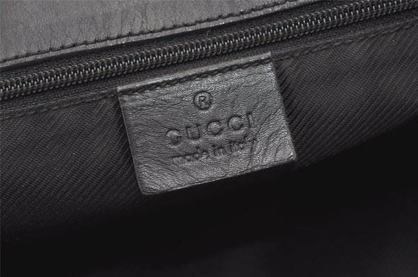 Authentic GUCCI Vintage Shoulder Tote Bag GG Canvas Leather 0021098 Black 0449K
