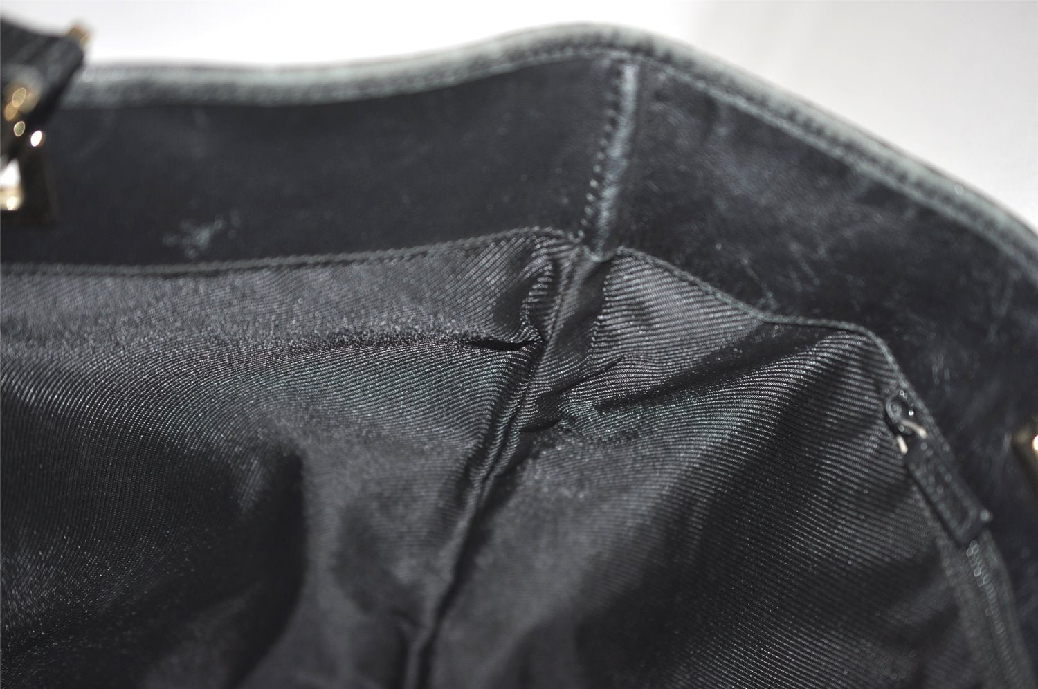 Authentic GUCCI Vintage Shoulder Tote Bag GG Canvas Leather 0021098 Black 0449K