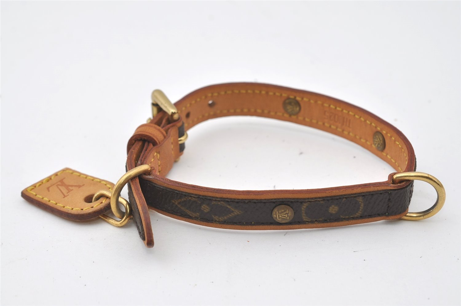 Auth Louis Vuitton Monogram Collier Baxter PM Leash Baxter MM M58072 LV 0451J