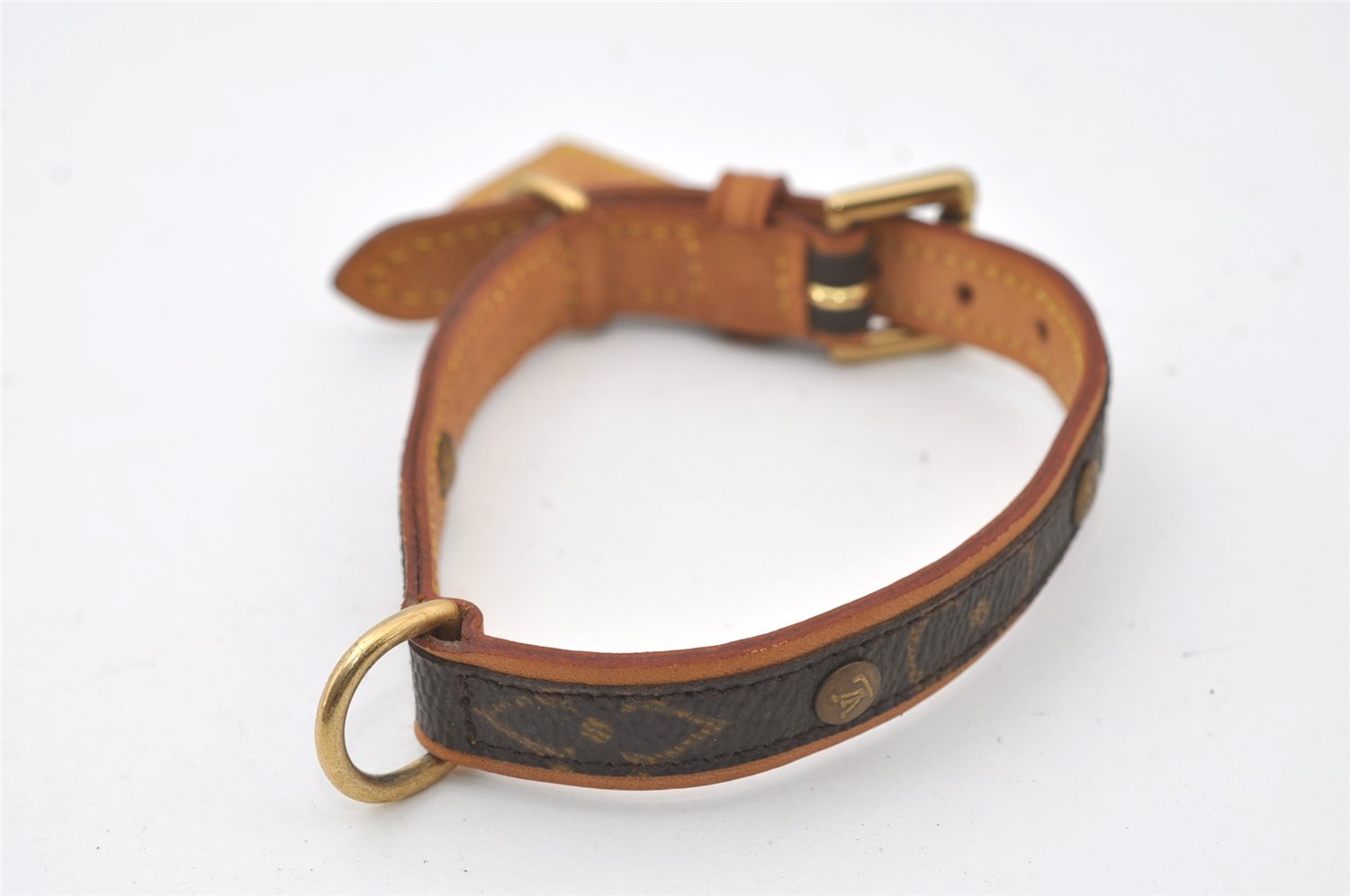 Auth Louis Vuitton Monogram Collier Baxter PM Leash Baxter MM M58072 LV 0451J