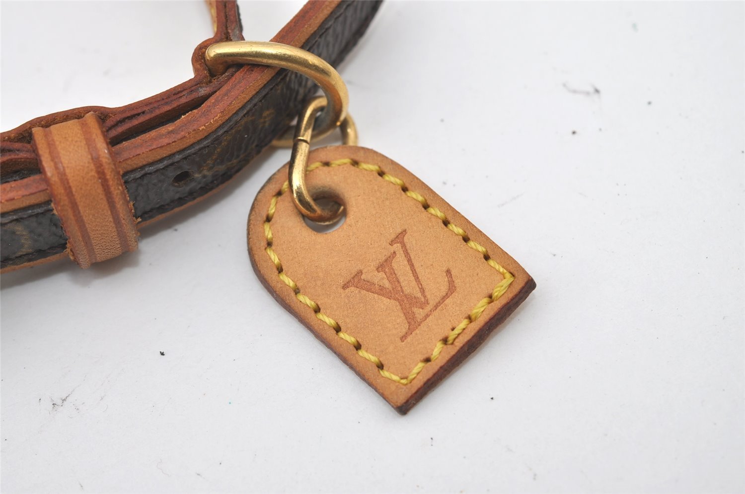 Auth Louis Vuitton Monogram Collier Baxter PM Leash Baxter MM M58072 LV 0451J