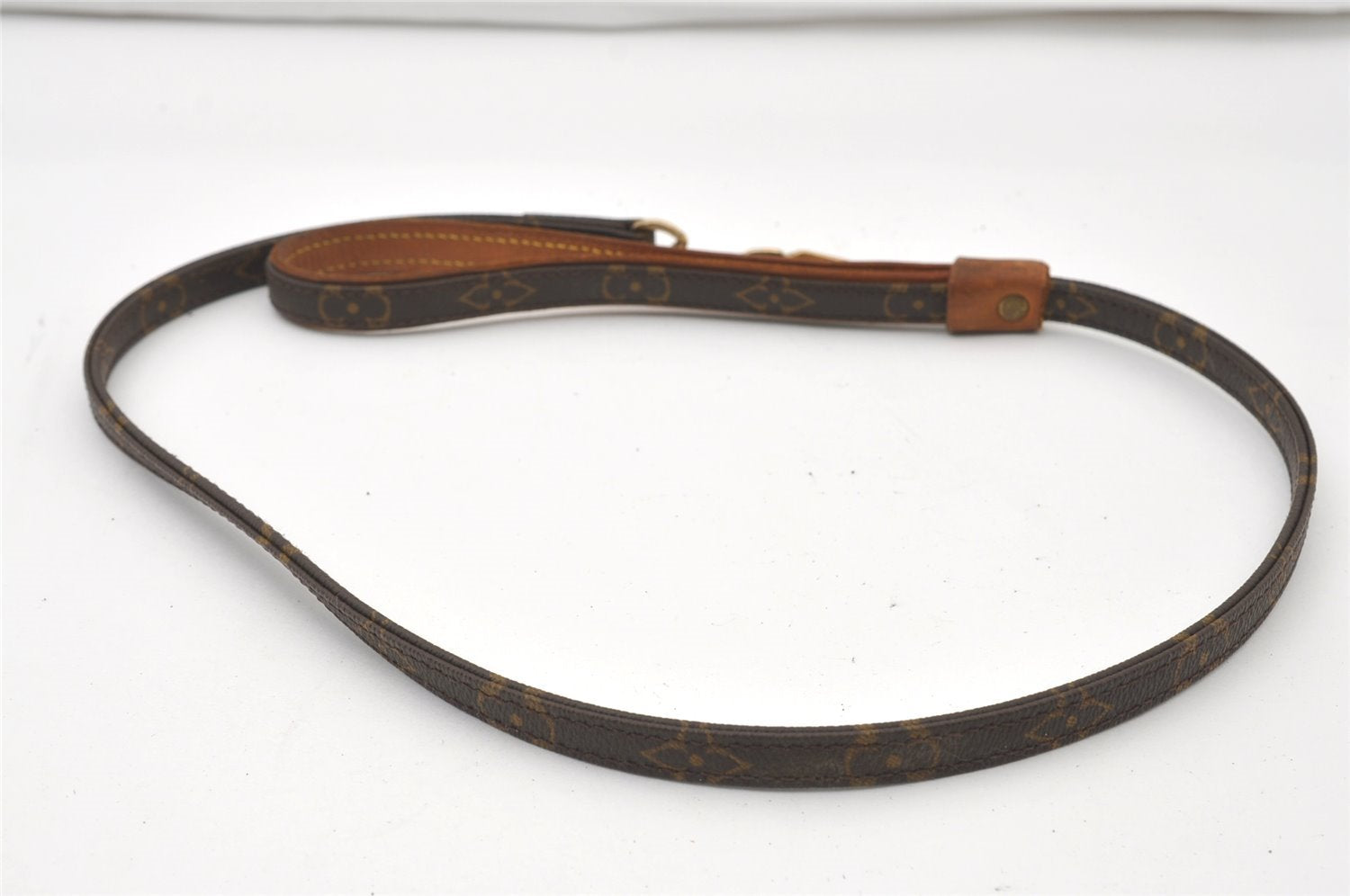 Auth Louis Vuitton Monogram Collier Baxter PM Leash Baxter MM M58072 LV 0451J