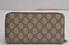 Authentic GUCCI Vintage Long Wallet Purse GG PVC Leather 410102 Brown 0451K