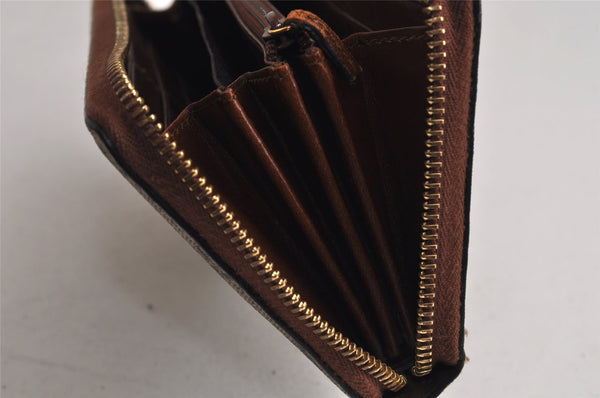 Authentic GUCCI Vintage Long Wallet Purse GG PVC Leather 410102 Brown 0451K