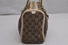 Authentic GUCCI Abbey Hand Boston Bag GG Canvas Leather Brown 130942 Junk 0452K
